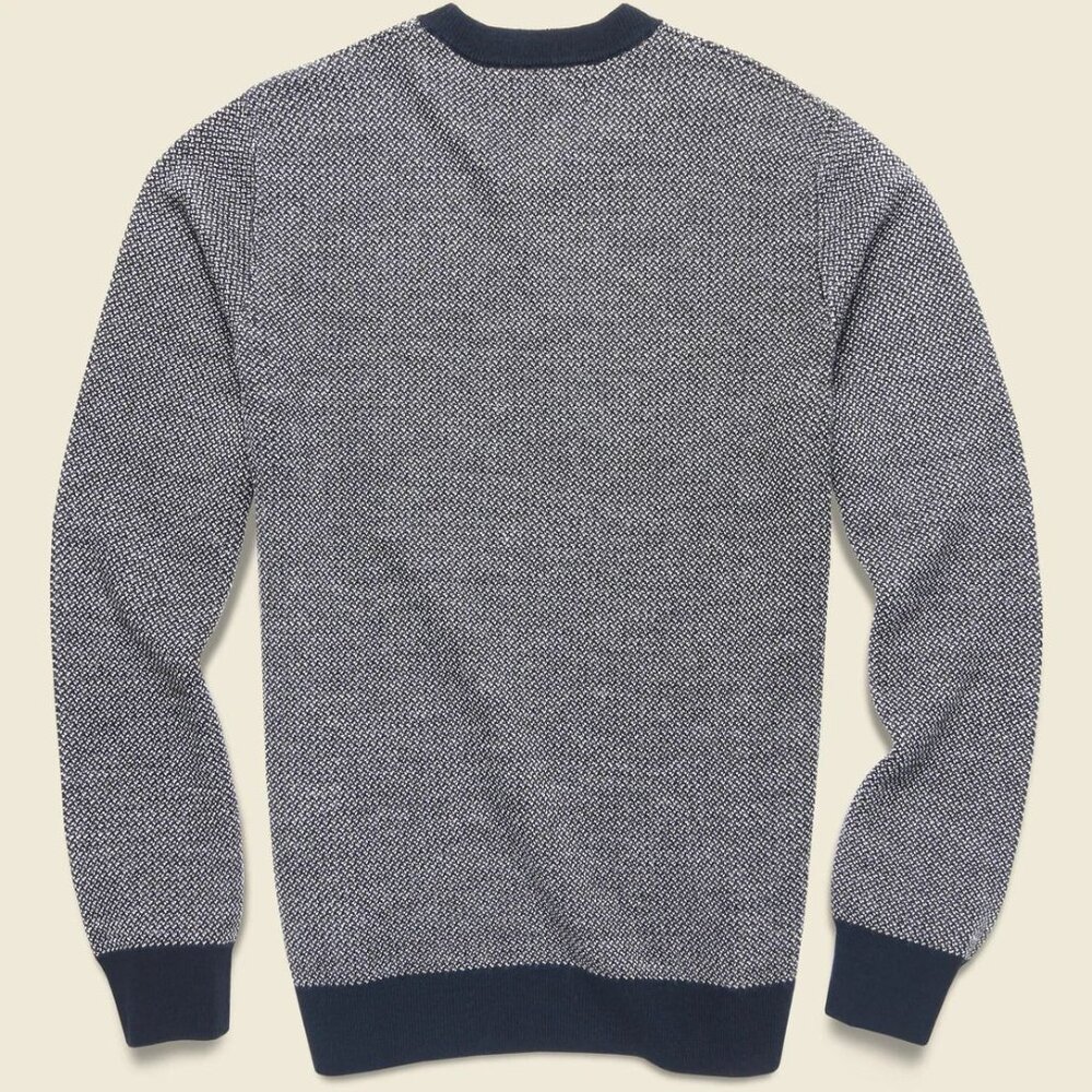 Taylor Stitch Wool Everett Sweater NAVY Birdseye Soft Rib Mens Sz 44 XL $178 - Picture 3 of 11